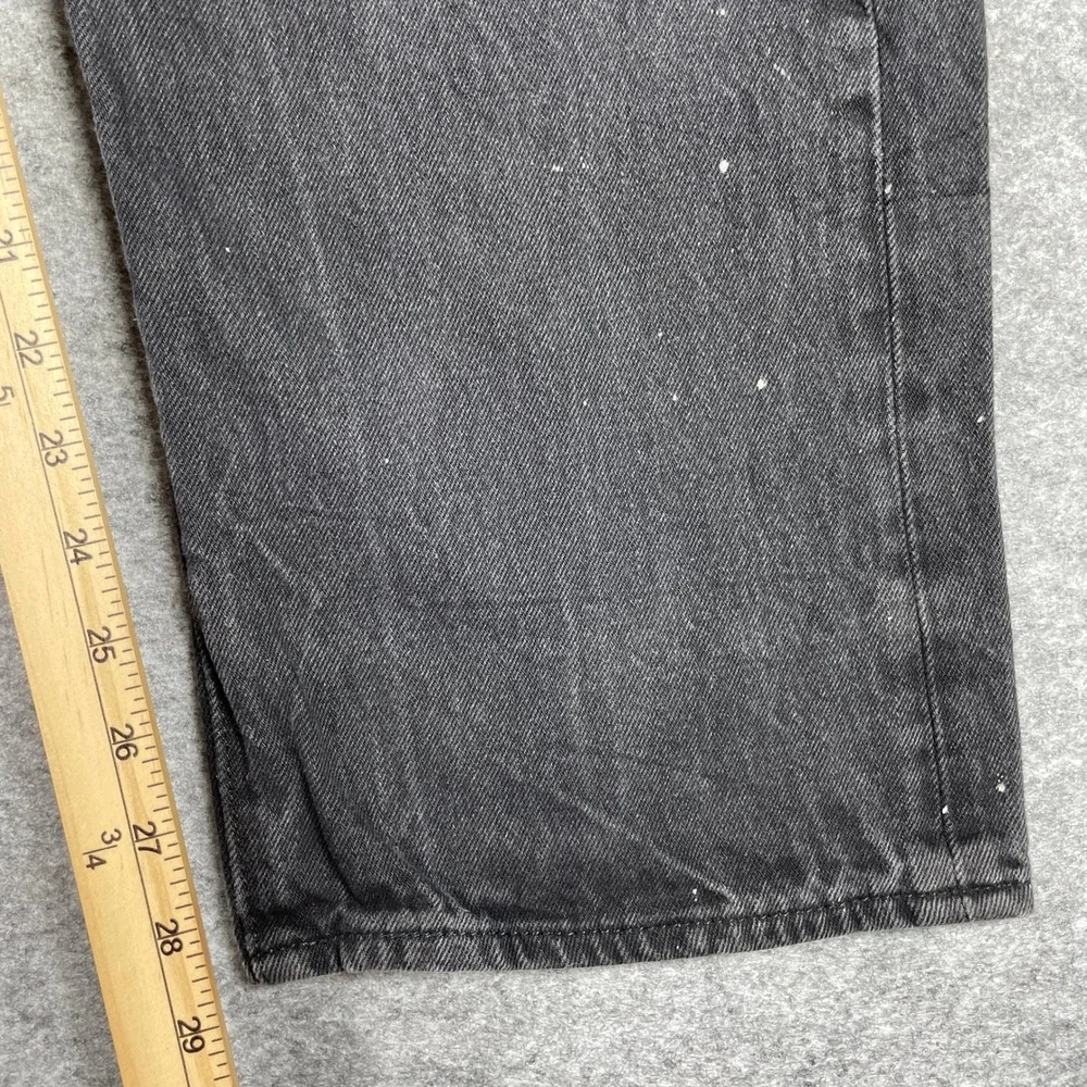 Levis Jeans Mens 42x32 (Fits 38x29) Black 501 Original Fit Straight Leg Denim